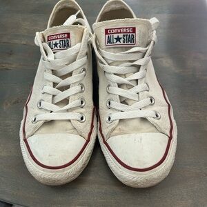Converse All Star Cream Sneakers with Red Trim